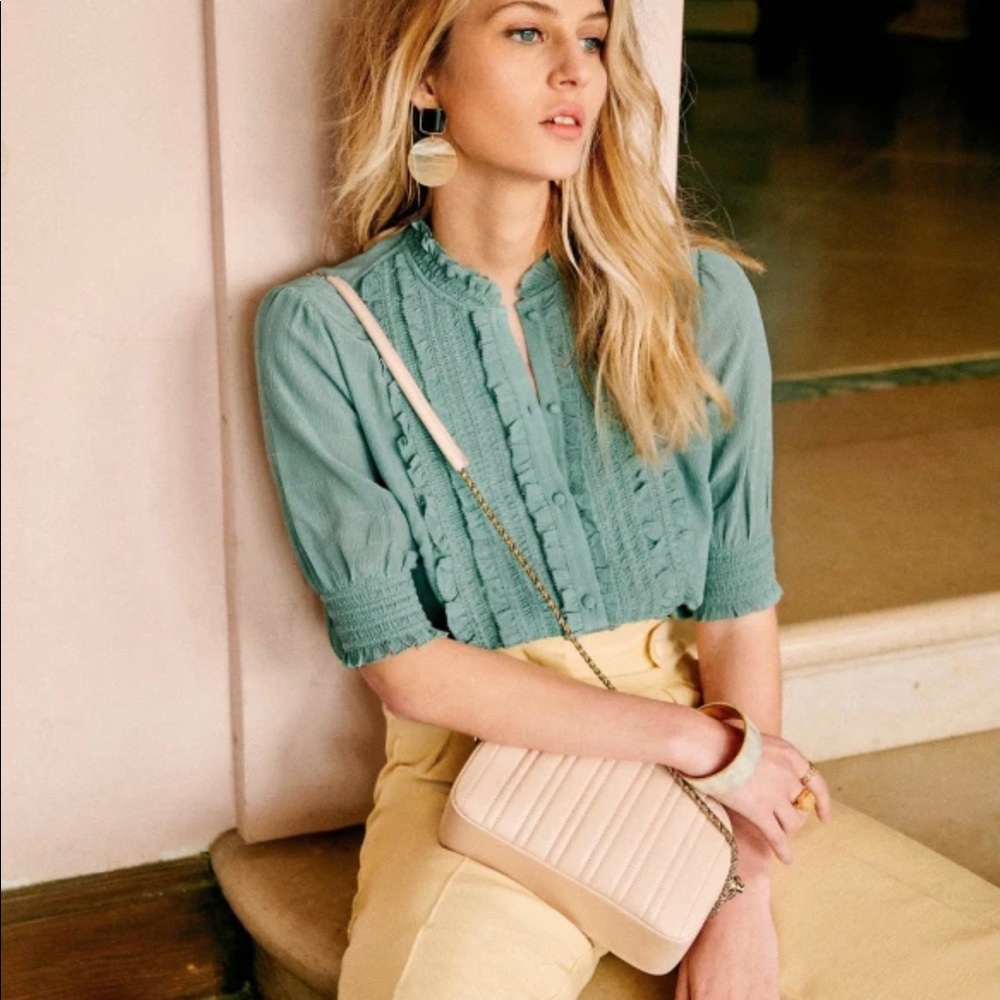 Sézane Norah Shirt Sage Green SZ38